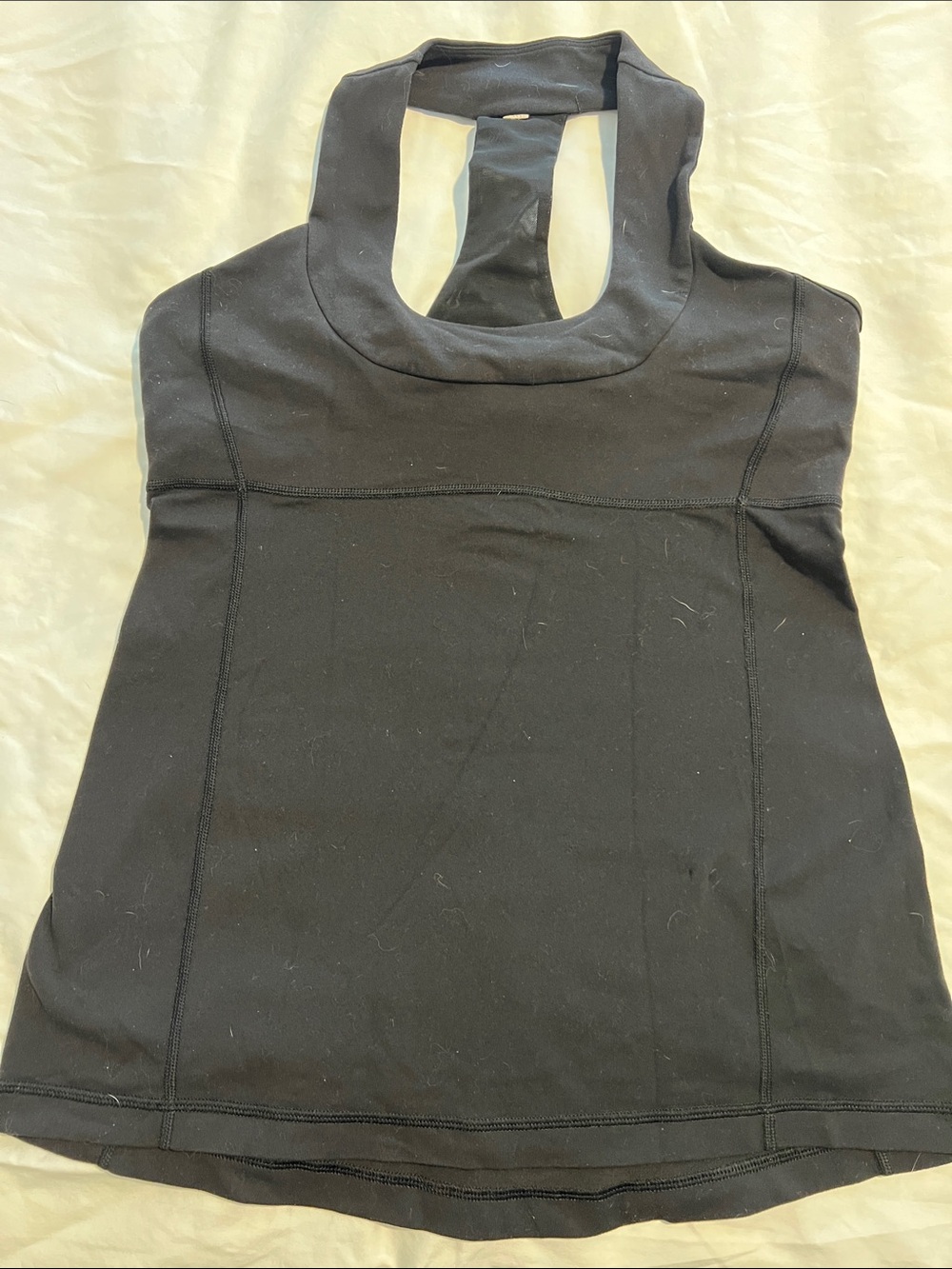lululemon athletica Black Scoop Neck Racerback Halter Tank